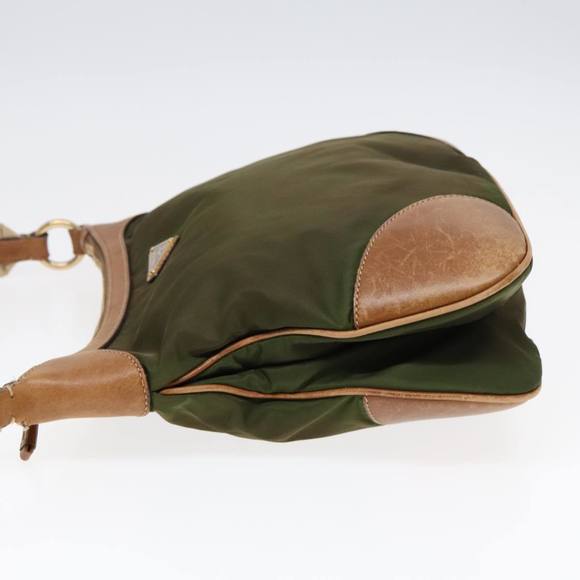 PRADA Shoulder Bag Nylon Green Gold Auth 90748 - Picture 3 of 16